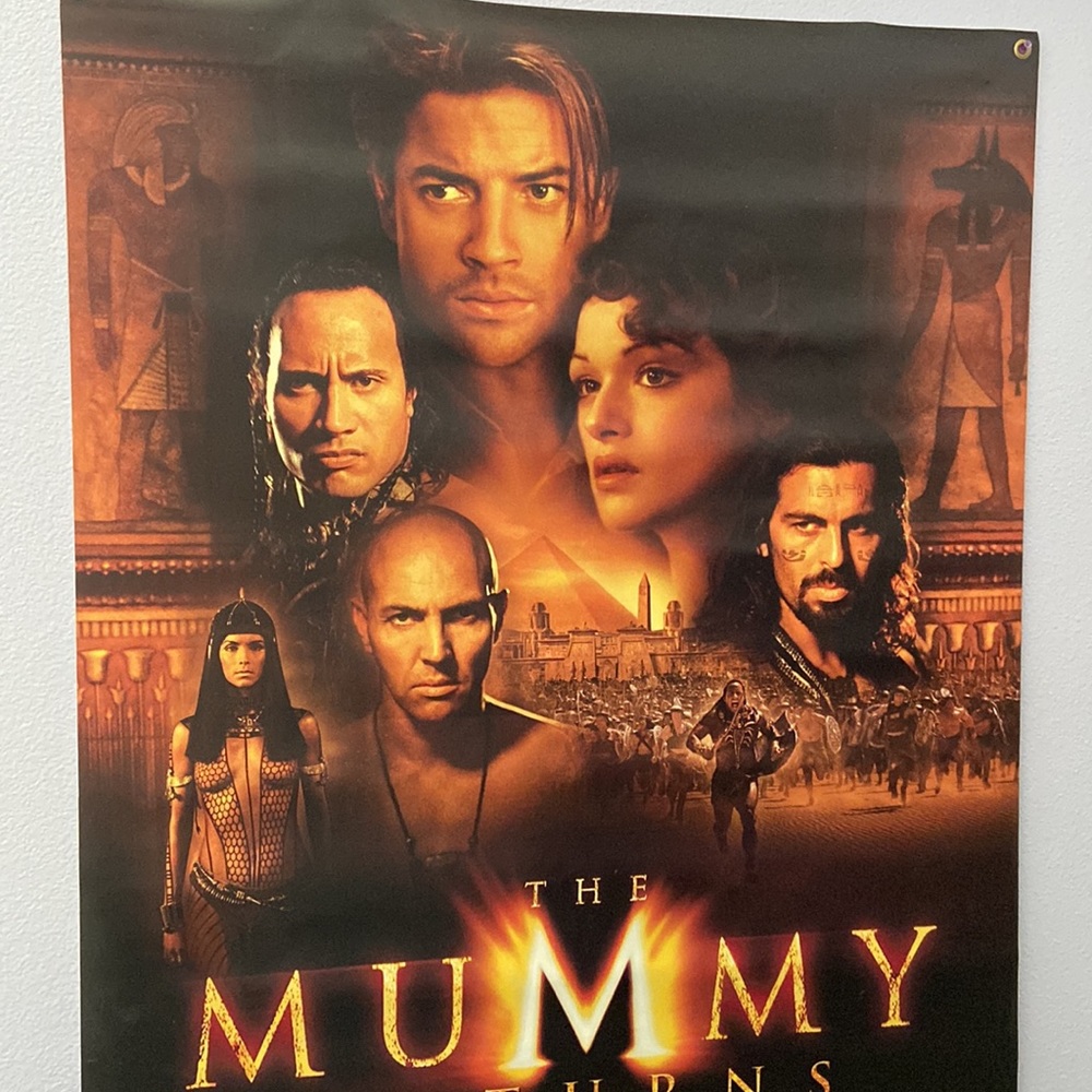 Vintage Authentic Thick Vinyl XL 5 ft Poster Mummy Returns Official Double Sided